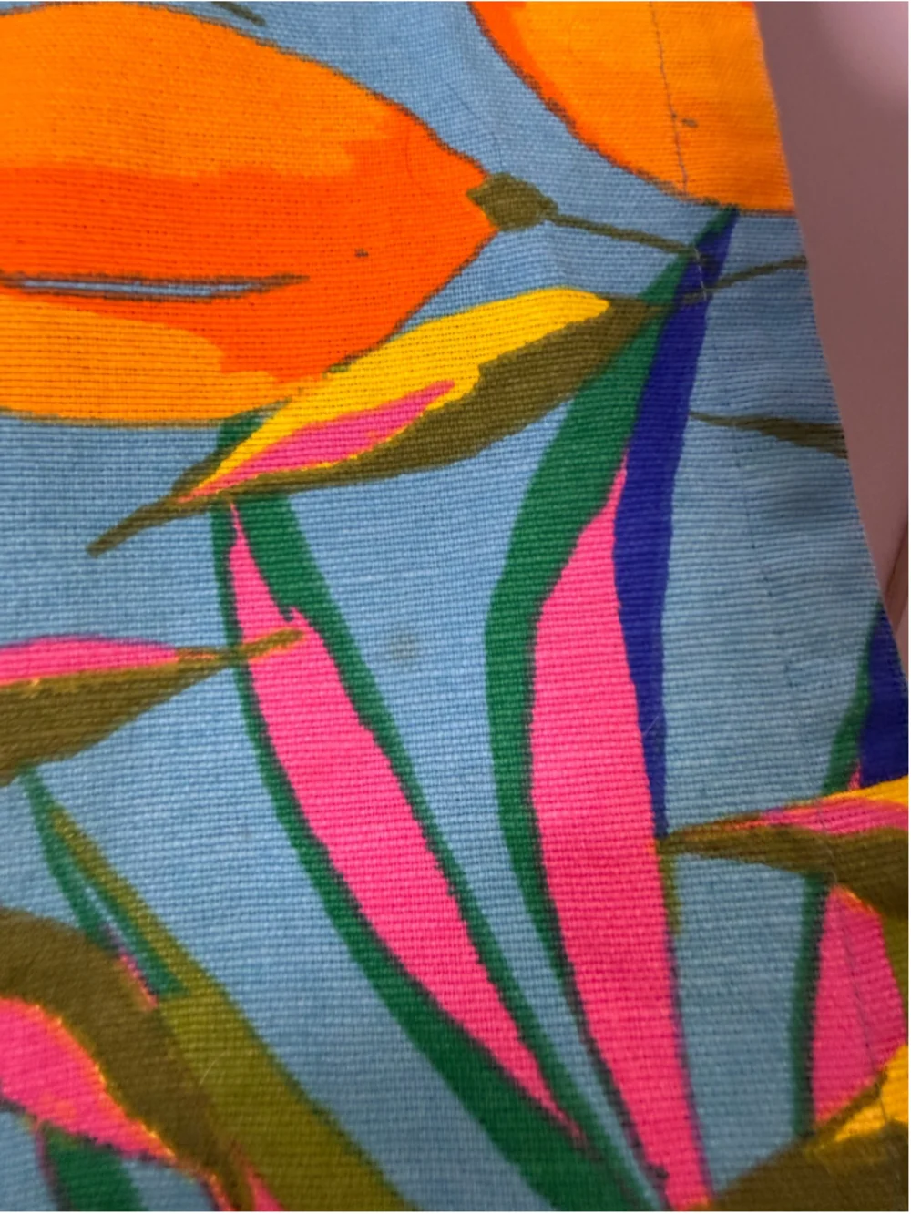 Tabitha Brown for Target Tropical Floral Table Runner Blue Orange Pink